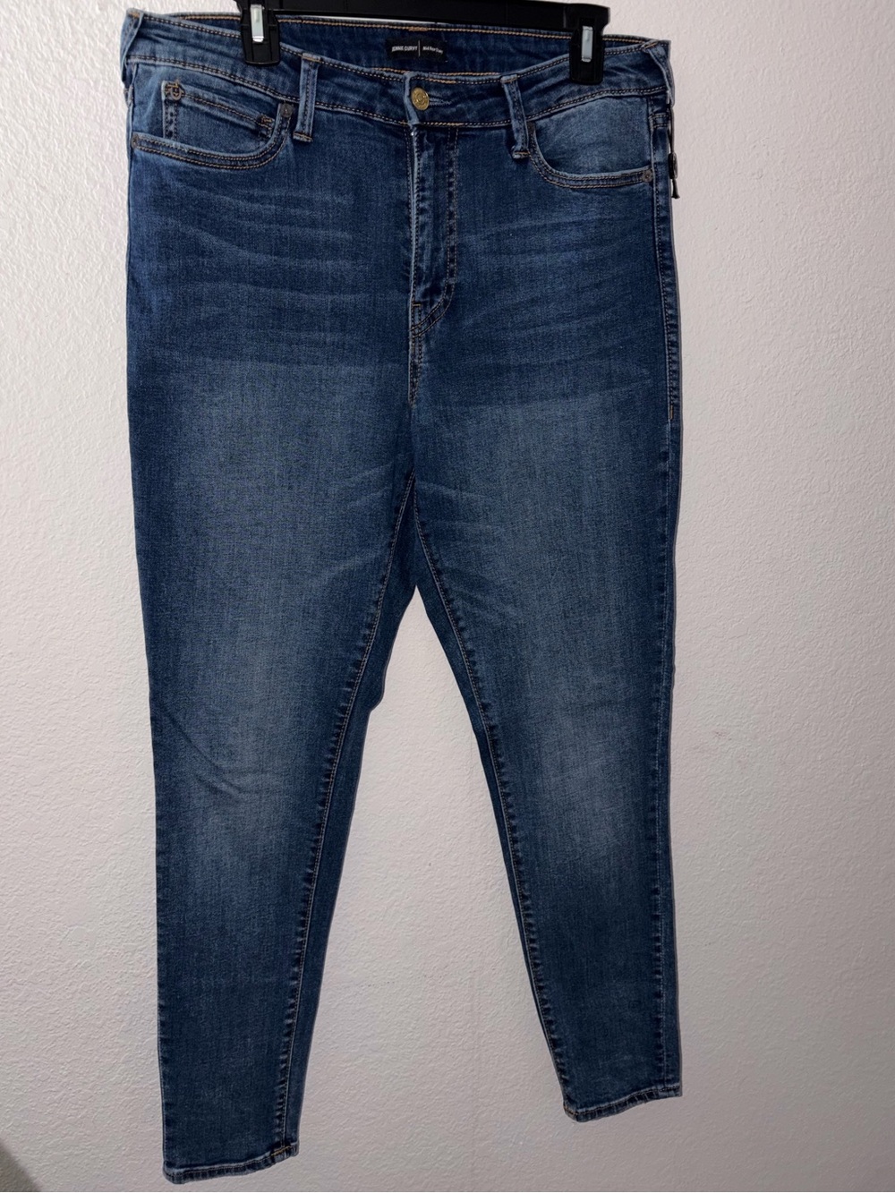 True Religion Mid Rise Skinny Jeans in Dark Blue Denim